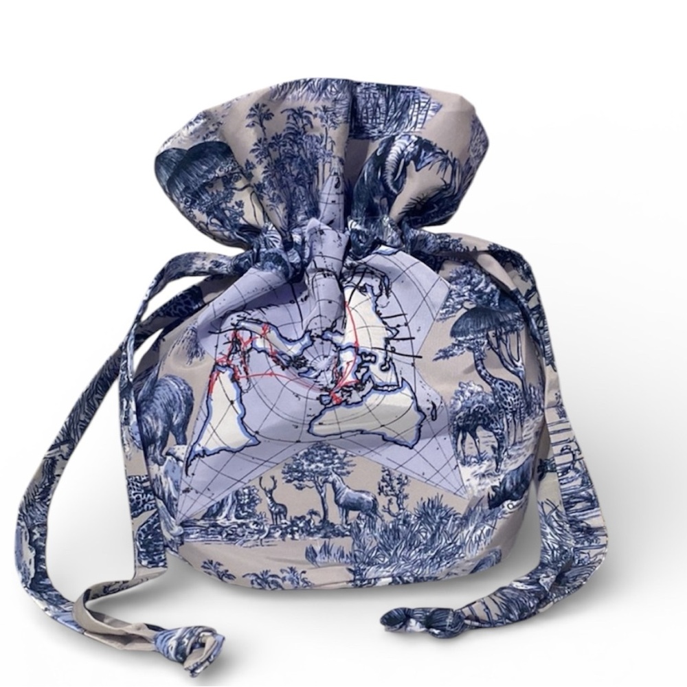 NEW Dior Around The World Drawstring Pouch